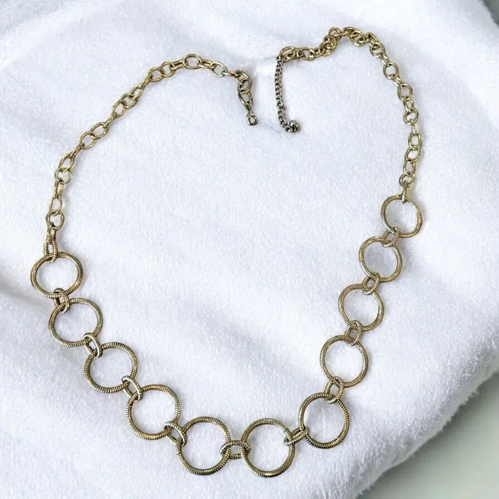 Womens Gold O Ring Etched Chain Waist‎ Belt Large Retro Adjustable 36-39